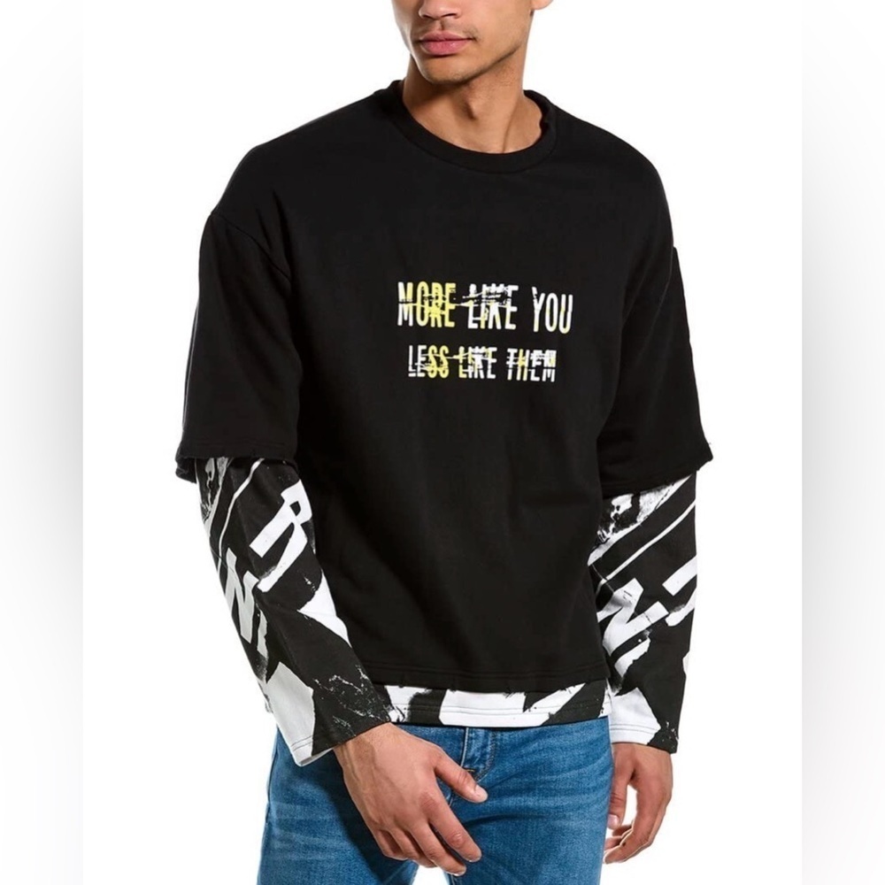 ✨Host pick✨Eleven Paris Oversized Graphic Crewneck Sweatshirt Large Black